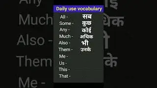Daily use English words for beginners/English words meaning/Spoken english