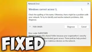 How to Fix Windows Cannot Access Network Error code 0x800704f8 - Solve 0x800704f8
