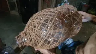 Ide Kreatif Galon Le dan Tali Sabut Kelapa. #inovasimediaanggrekterbaru #lampion #reuse