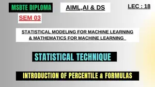 MSBTE AIML Diploma | Percentile & Formulas Explained | Statistical Modeling for Machine Learning