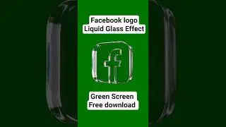 3d Glass Facebook Logo Green Screen Effect 