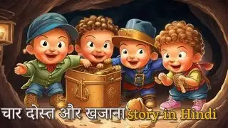 story of 4 friends and hidden treasure || short stories in hindi ||