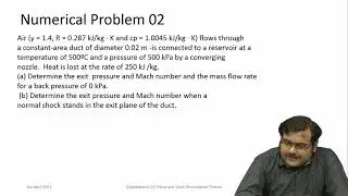 lec47 1D Flows with Heat Addition: Rayleigh Flows – Numericals