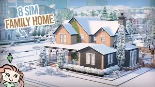8 Sim Family Home ⛄ || The Sims 4 Speed Build