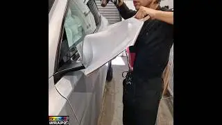 Tricky one piece mirror vinyl wrap made easy ! 