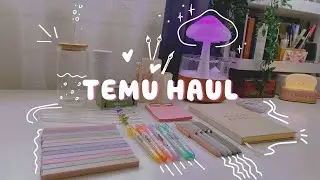 Huge Aesthetic Temu Haul 🐇|| Stationery + desk decor🍒cozy unboxing