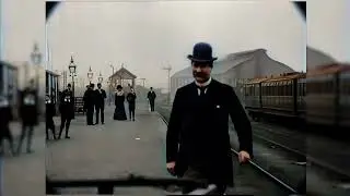 1902 год - Прибытие поезда (в цвете) / Train arrival