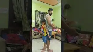 Father son exercise fun