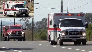 Falck Ambulance & LACoFD Squad 49 and Fullerton FD Falck Ambulance 6 Responding & Transporting