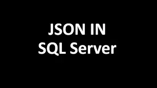 JSON in SQL Server