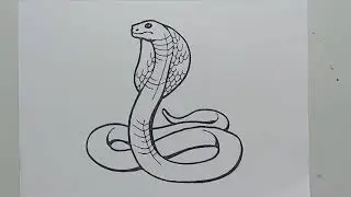 drawing and coloring Animal snake king cobra cartoon learn for kids