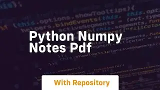 python numpy notes pdf