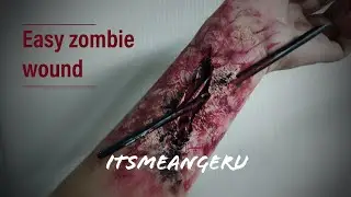 Easy zombie fake wound tutorial using glue, paints and tissue -ItsMeAngeru