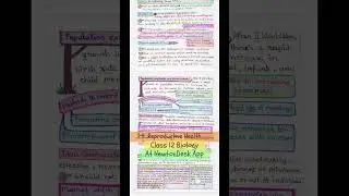 Reproductive Health (Male & Female) Class 12 - Biology Handwritten Notes for NEET 📚| #shorts #bio