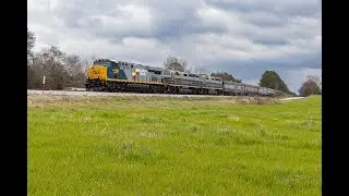 Heritage Locomotives Leading Freight + Passenger Trains on the CSX Abbeville Sub