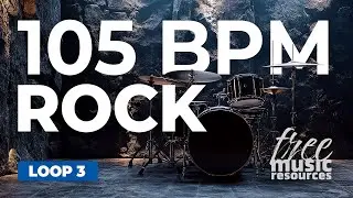 105 BPM 4/4 🥁 ROCK DRUM LOOP #3 | Drum Beat for Musicians (Instrument Practice Time)