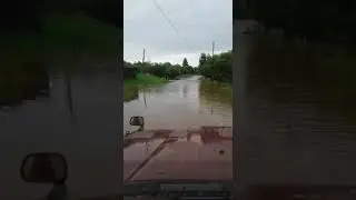 Начало наводнения в с. Мазаново.