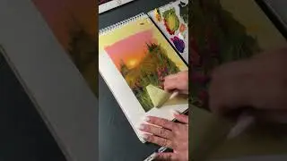 Летний пейзаж акриловыми красками