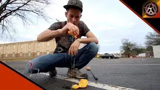 golfing orange on long board