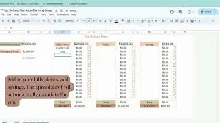 Tax Refund Plan Spreadsheet Tour How Should I Spend My Tax Refund