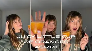 Juicy little cup of mandarin oranges ASMR!!