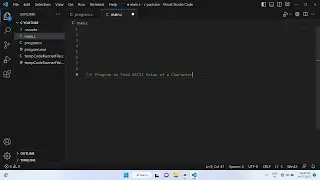 C Program to Find ASCII Value of a Character Visual Studio Code (VS Code)