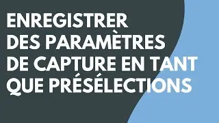 Enregistrer les paramètres de Snagit Capture en tant que profil
