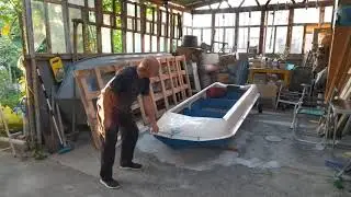 Установка транцевых колес на "Романтику-2".
