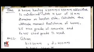 Aanalysis of Singly Rreinforced Beam Problem #1