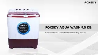 FOXSKY 9.5 kg Semi Automatic Top Load Washing Machine Maroon, White