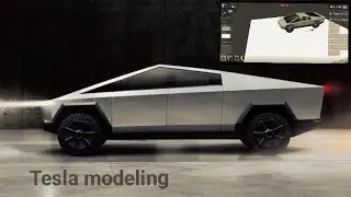 Modeling Tesla cyber truck car in prisma 3d