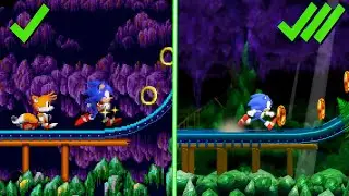 Sonic 2 & Sonic Generations mods: Mystic Cave Zone Side by Side Comparison