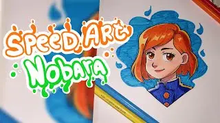 Desenhando a NOBARA com lápis de cor + canetinhas | Speed Art