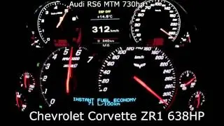 Audi RS6 MTM vs Chevrolet Corvette ZR1 0-333 km/h