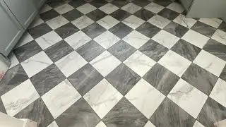 Checkered pattern porcelain Tile floor 