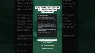 How to Reject a Job Offer due to Low Salary