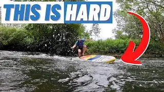 Practising Eddy Turns and Falling in ALOT! (Stand Up Paddleboarding)