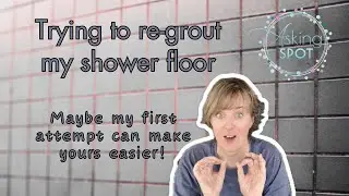 First try at re-grouting a shower! Not a HOW-TO but could be helpful