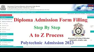 Diploma Admission Online Form Filling II Polytechnic Admission Form Step by Step