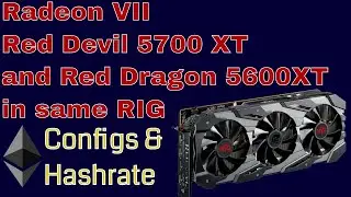 Radeon 5600XT, 5700XT and Radeon VII Ethereum Hashrate in same rig