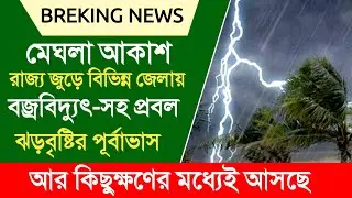 মেঘলা আকাশ রাজ্য জুড়ে বজ্রবিদ্যুৎ-সহ প্রবল বৃষ্টির পূর্বাভাস | Weather Report | Weather Update