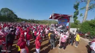 FPV View Jalan Sehat Kemerdekaan Warga Desa Cibuyur Warungpring Pemalang