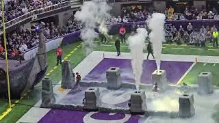 Minnesota Vikings player introductions vs Detroit.  Live from US Bank Stadium. October 20, 2024