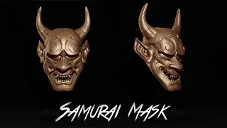 Blender 2.83 Samurai Demon Mask Sculpt | Timelapse | Practice