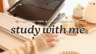 2-HOUR STUDY PLAYLIST ☕ Relaxing Kalimba Music [Pomodoro 25/5] Timer and Alarm