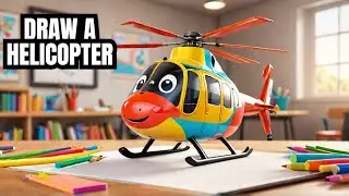 How to Draw a Helicopter Step by Step Easy for Kids | Helicopter Drawing Lesson