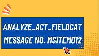 Message No. MSITEM012 // ANALYZE_ACT_FIELDCAT  