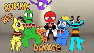 Bumblebee dance MEME 🐝 with Yellow and Cyan! (Ft all the rainbow friends 🌈 ) #rainbowfriends2