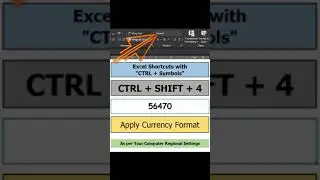 Excel Shortcut - 👉 CTRL + SHIFT +  4 👈 