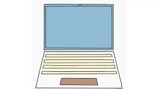 How to draw computer (laptop) for kids, 1 minute challenge...